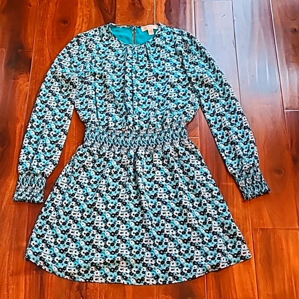 🔥Clearance🔥 Michael Kors Carnation Print Smocked Mini Dress